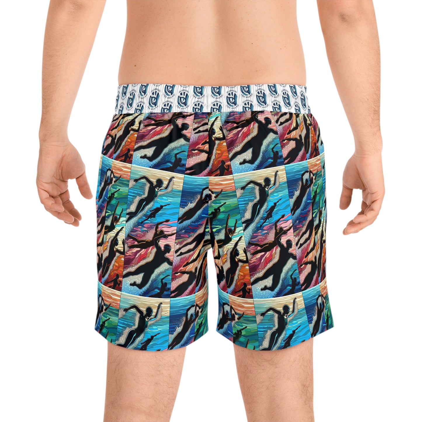 Vibrant Men's Mid-Length Swim Shorts