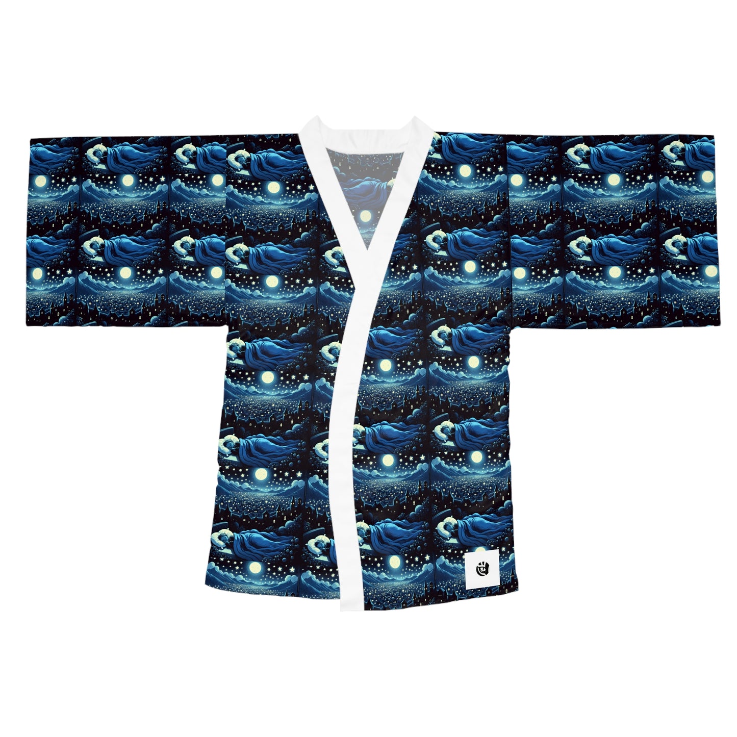Mystical Night Sky Long Sleeve Kimono Robe - Relaxed Lounge Wear for Cozy Evenings