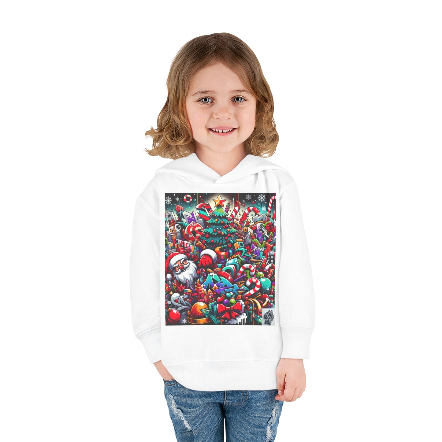 Festive Santa Toddler Hoodie - Cozy Christmas Fleece Pullover