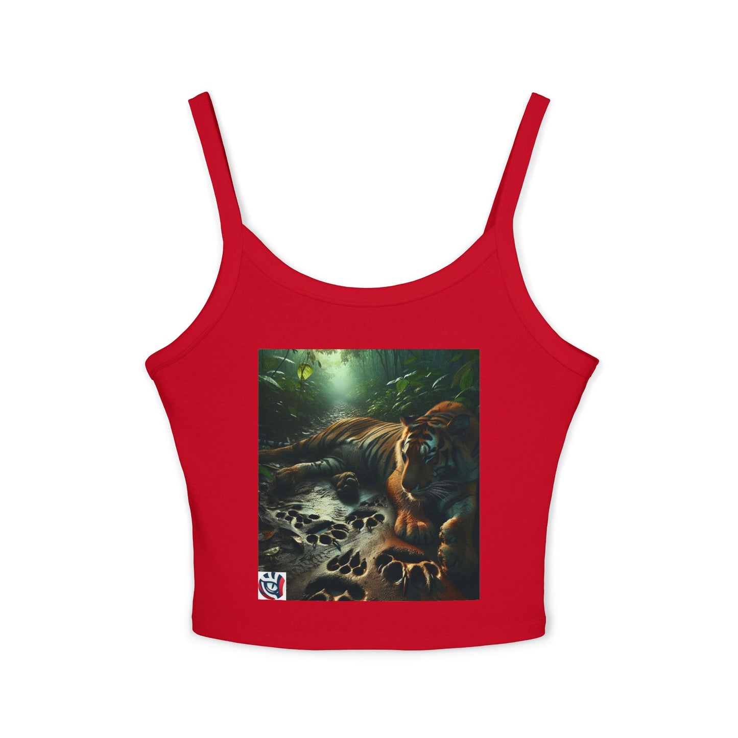 Wild Tiger Women's Spaghetti Strap Tank Top - Nature-Inspired Fitness Wear
