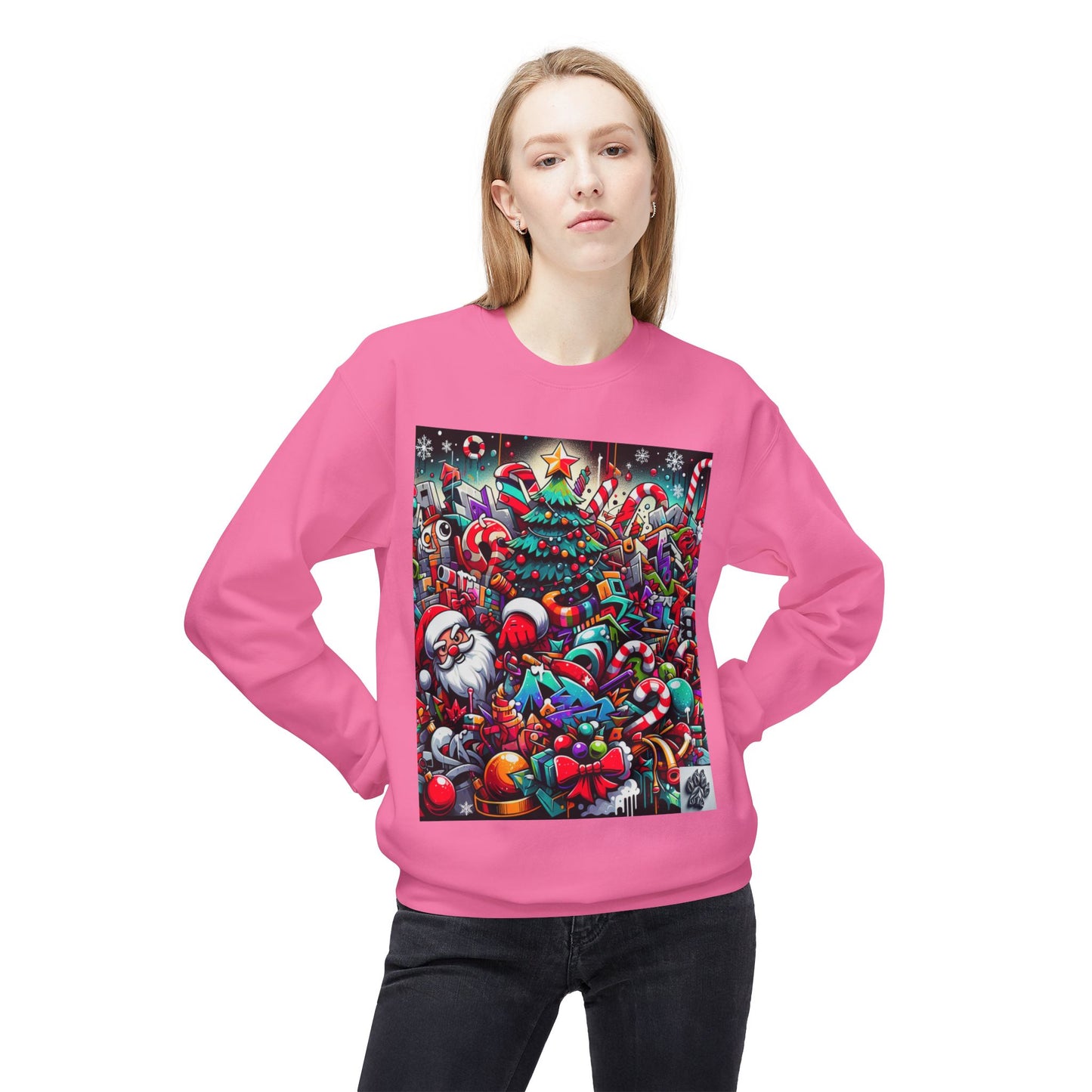 Festive Christmas Sweatshirt with Santa and Holiday Cheer Design