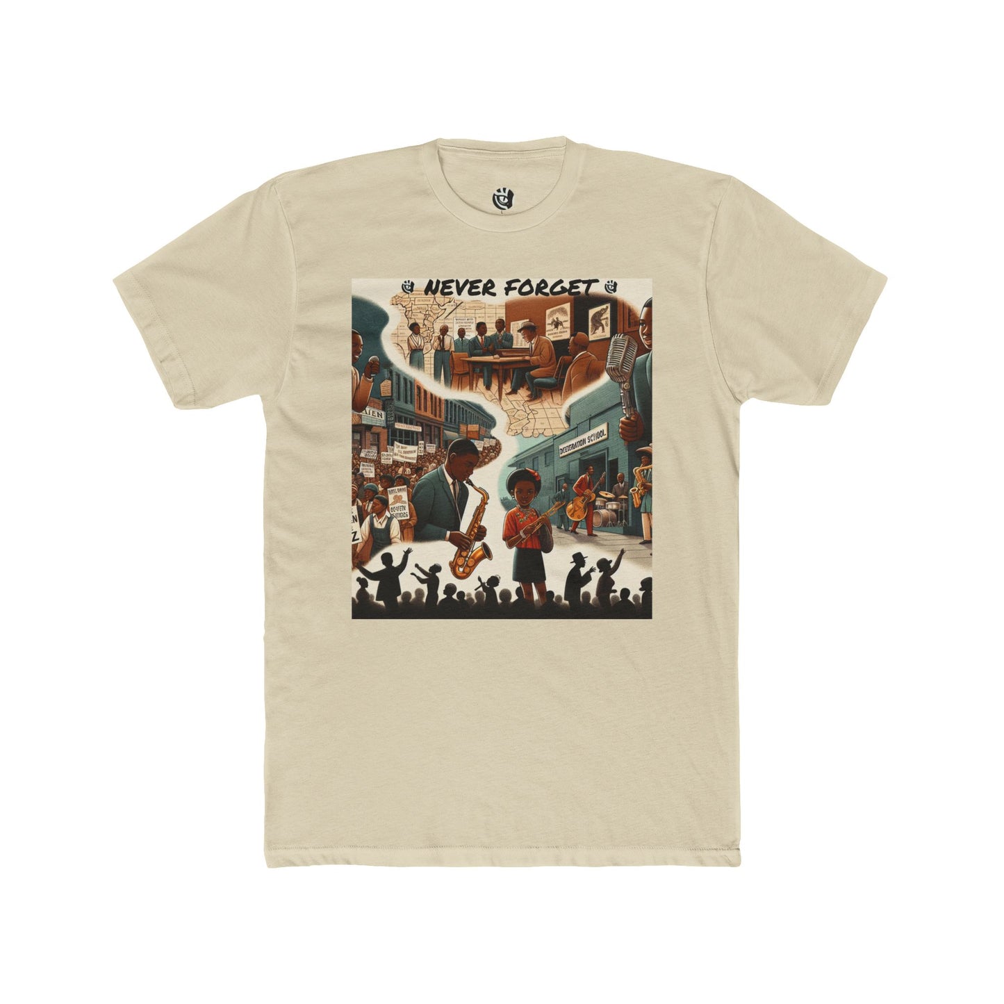 Unisex Cotton Crew Tee - 'Never Forget' Black History