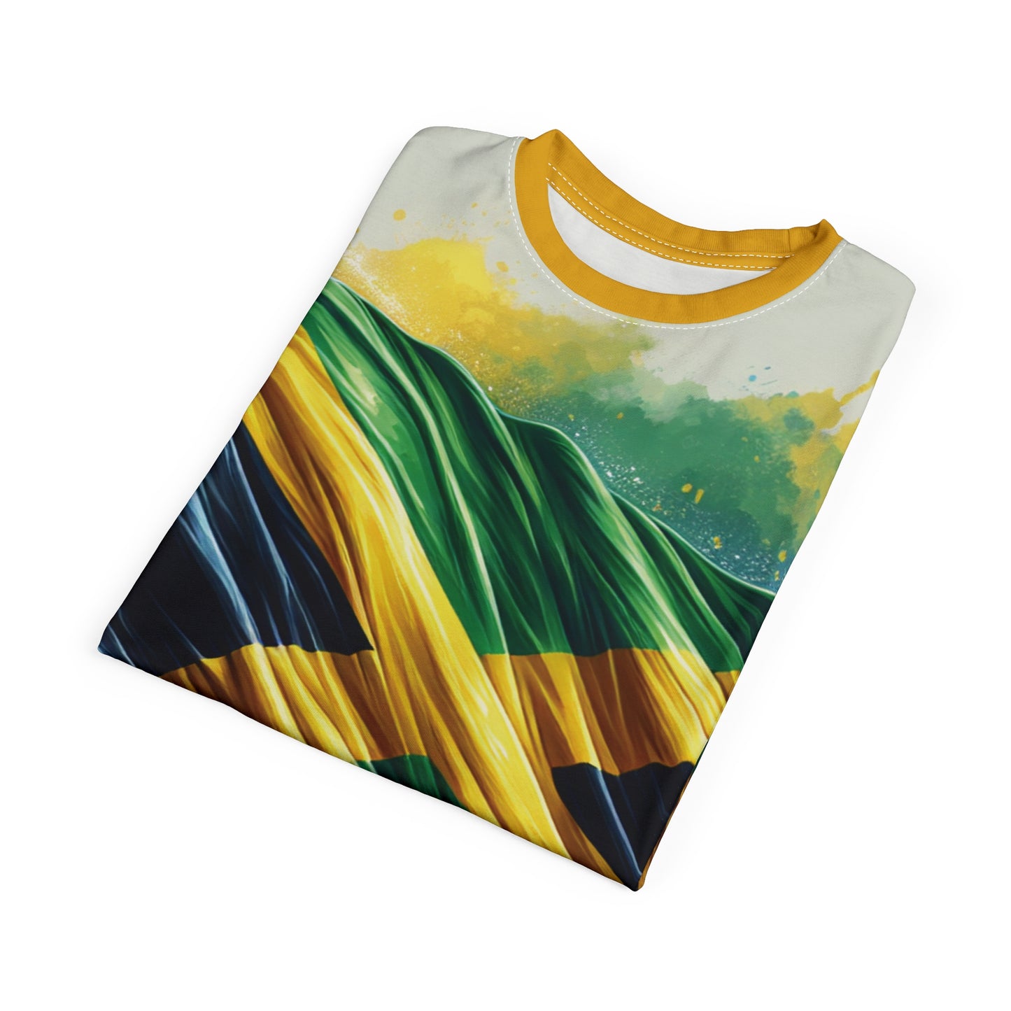 Jamaican Flag Unisex Cut & Sew Tee - Vibrant Colors for Celebrations & Everyday Wear