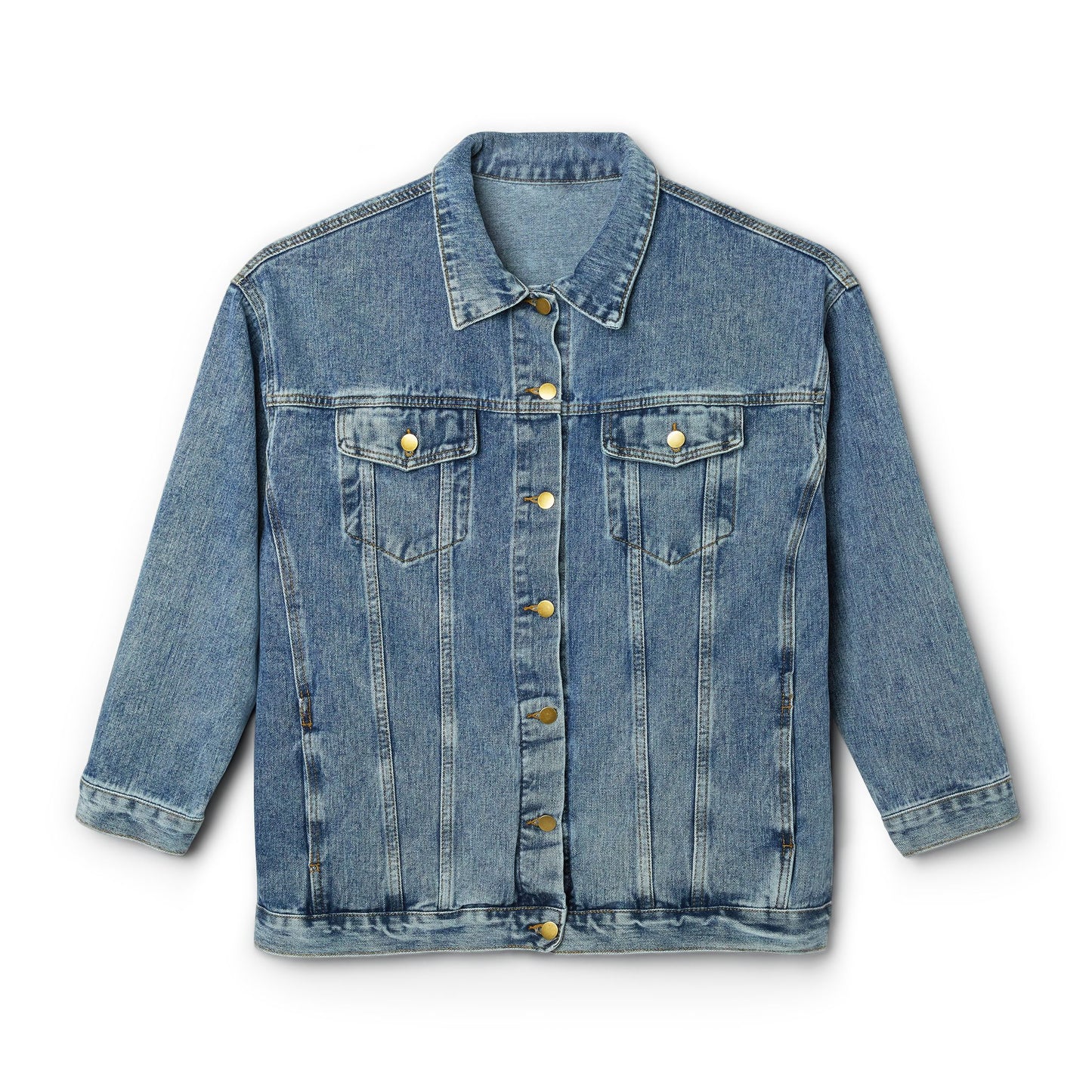Artistic Women's Denim Jacket with Tiger Design