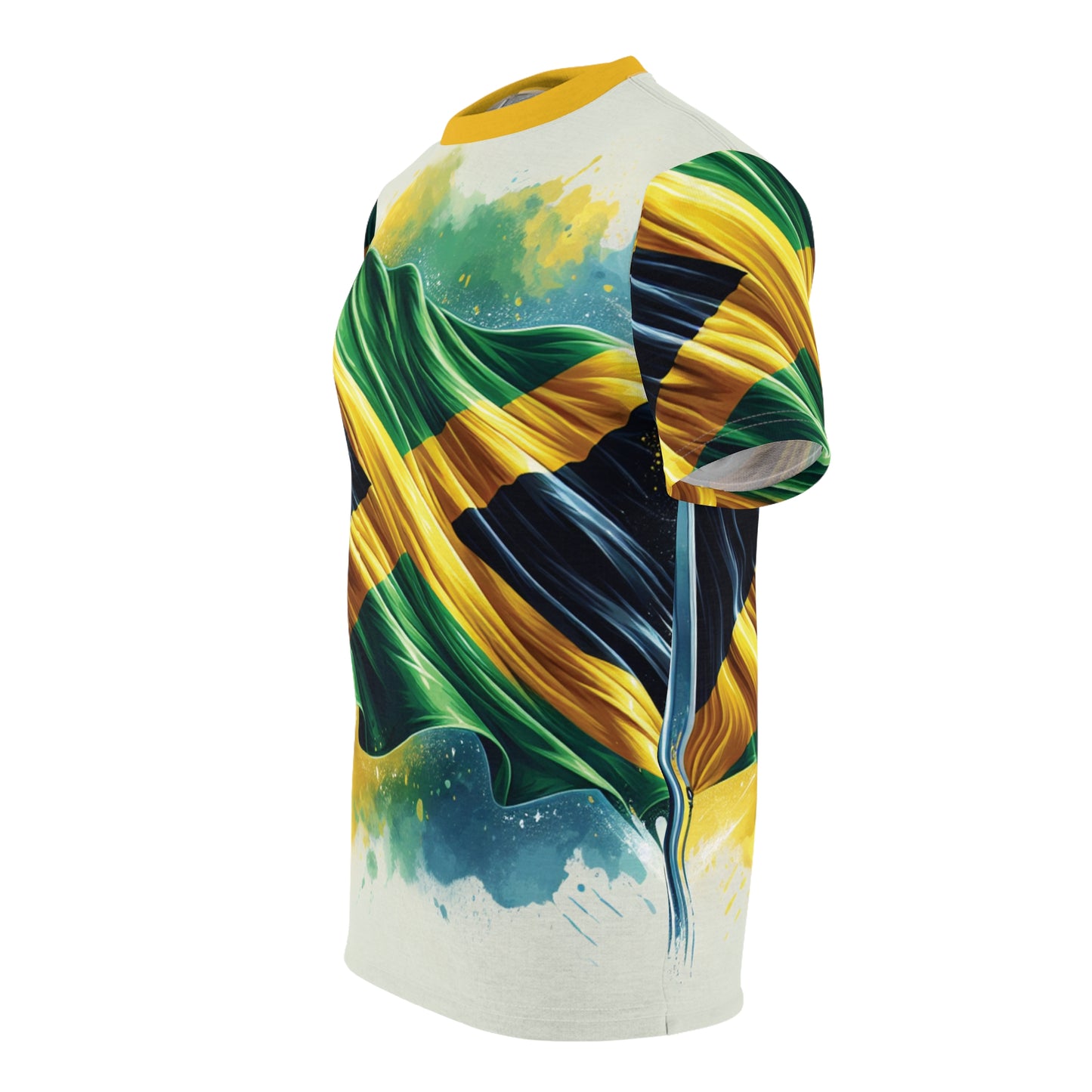Jamaican Flag Unisex Cut & Sew Tee - Vibrant Colors for Celebrations & Everyday Wear