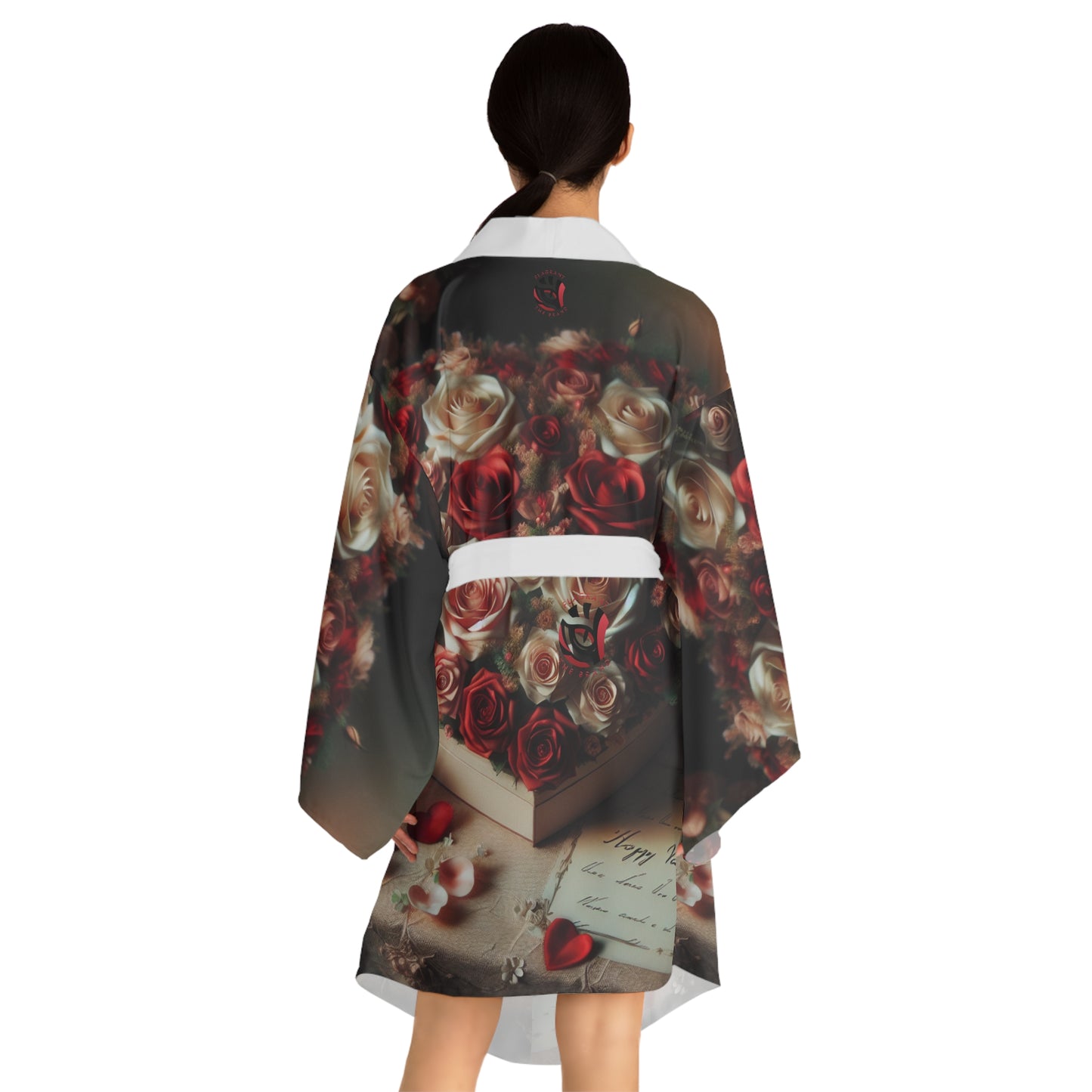 Elegant Floral Long Sleeve Kimono Robe