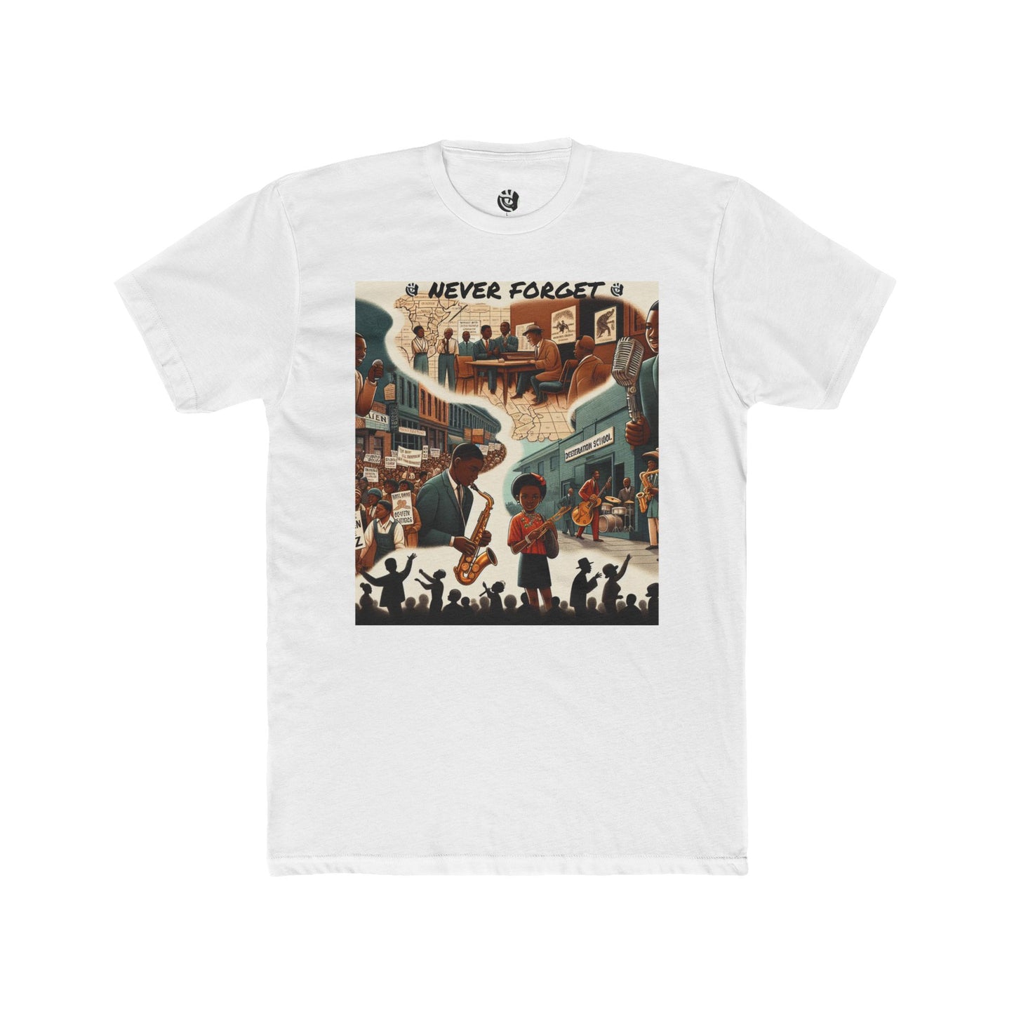 Unisex Cotton Crew Tee - 'Never Forget' Black History