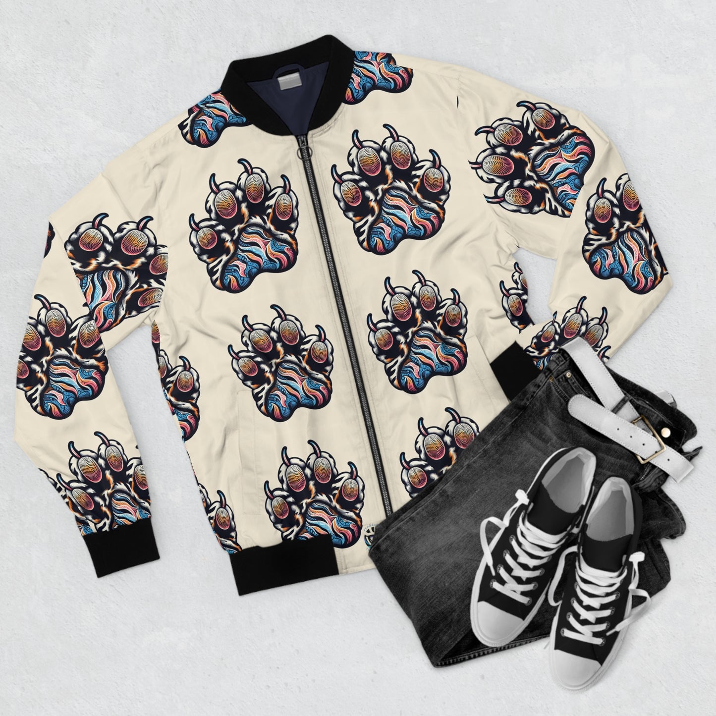 Men's Stylish Graphic Bomber Jacket - Unique Artistic Design for Trendsetters