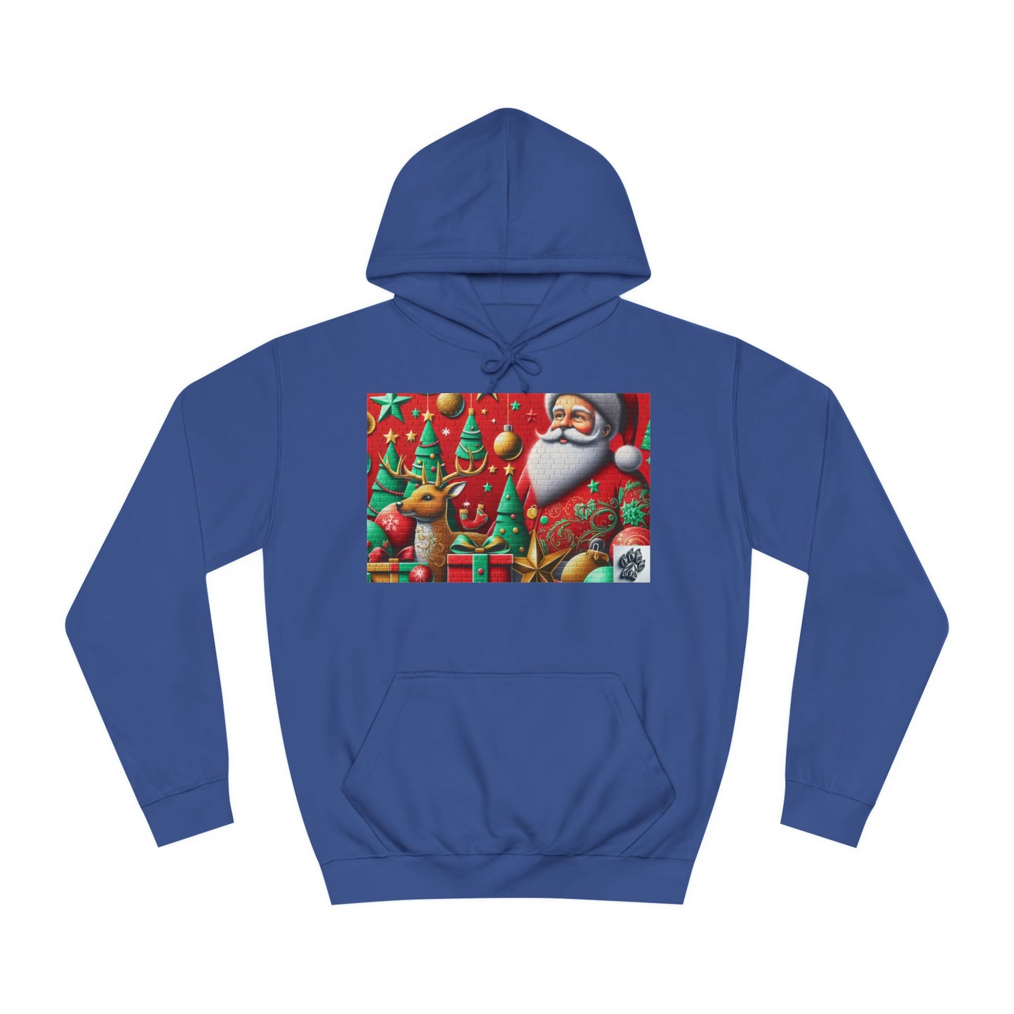 Festive Santa and Reindeer Unisex Hoodie