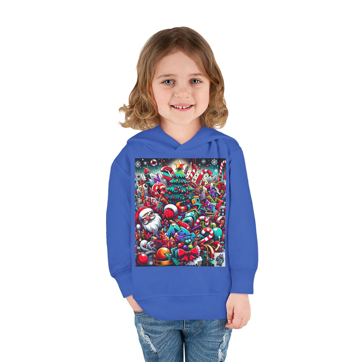 Festive Santa Toddler Hoodie - Cozy Christmas Fleece Pullover