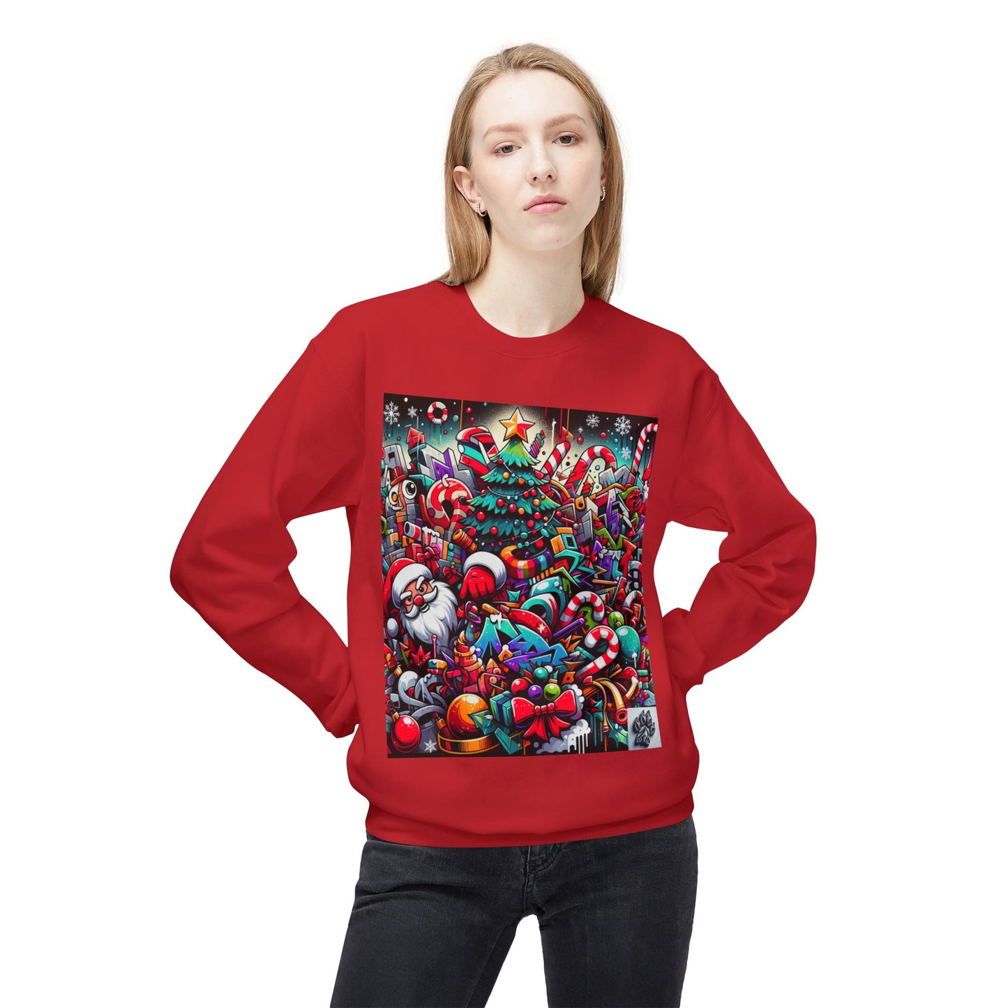 Festive Christmas Sweatshirt with Santa and Holiday Cheer Design