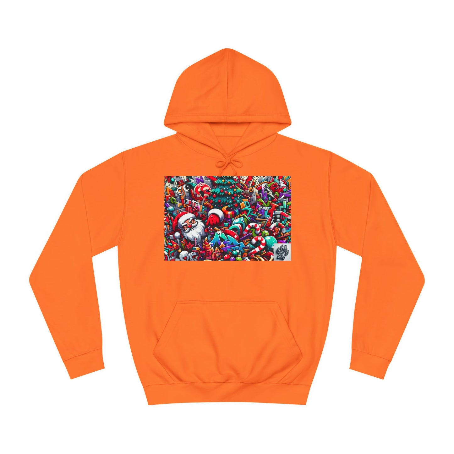 Festive Santa Graphic Unisex College Hoodie - Perfect Holiday Wear