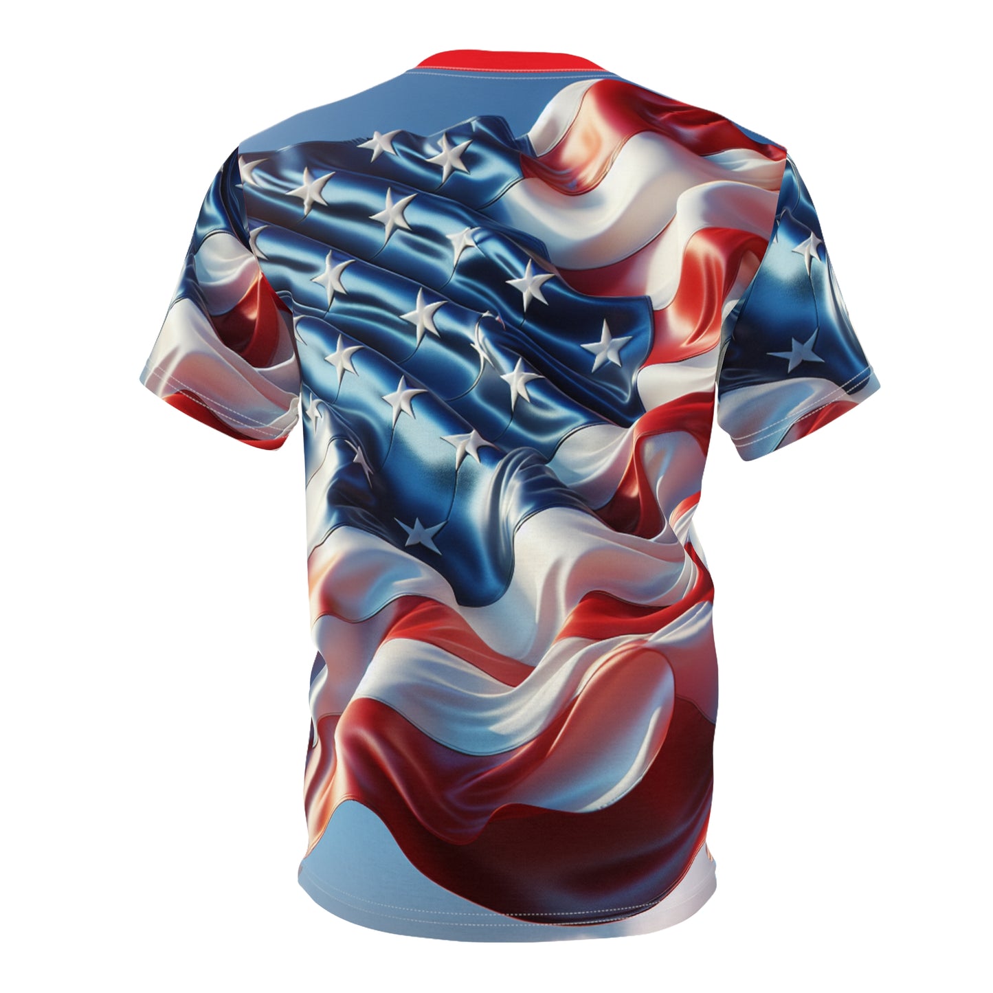 Patriotic Unisex Cut & Sew Tee - American Flag Design for Celebrations