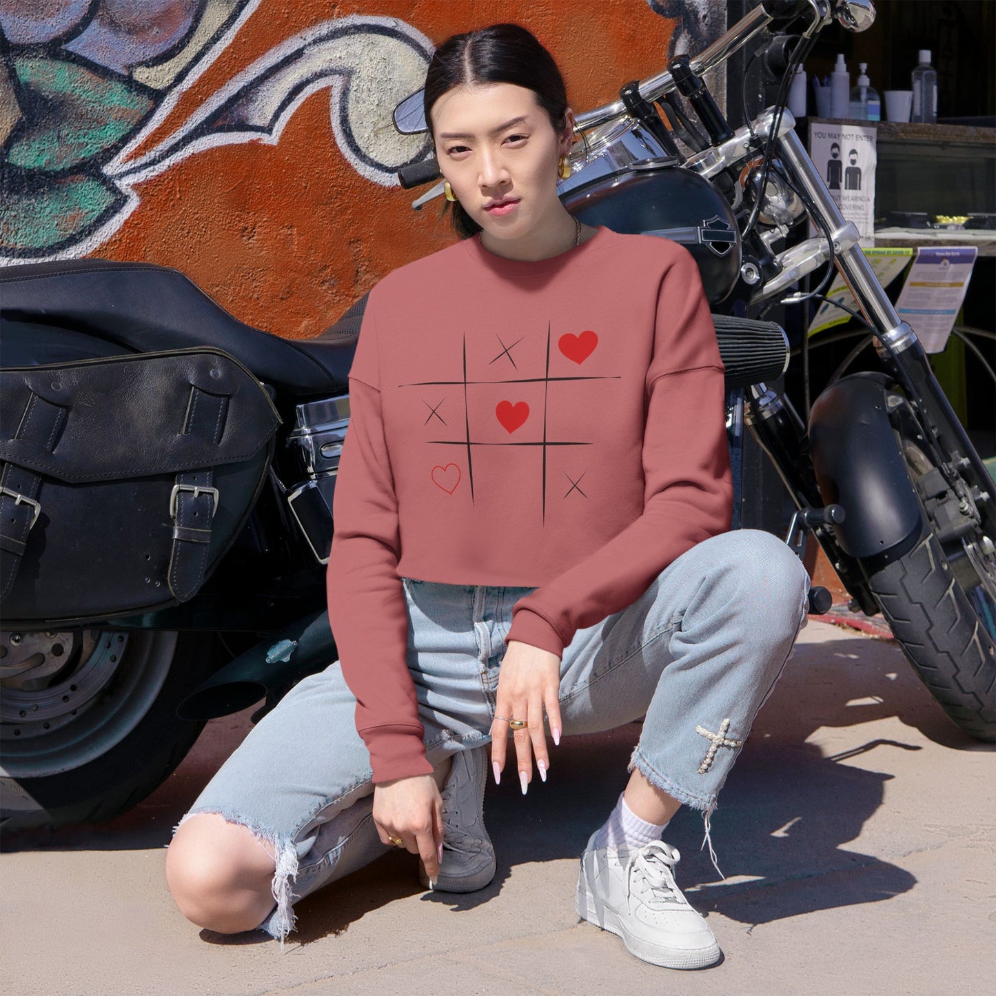Trendy Women's Cropped Sweatshirt
