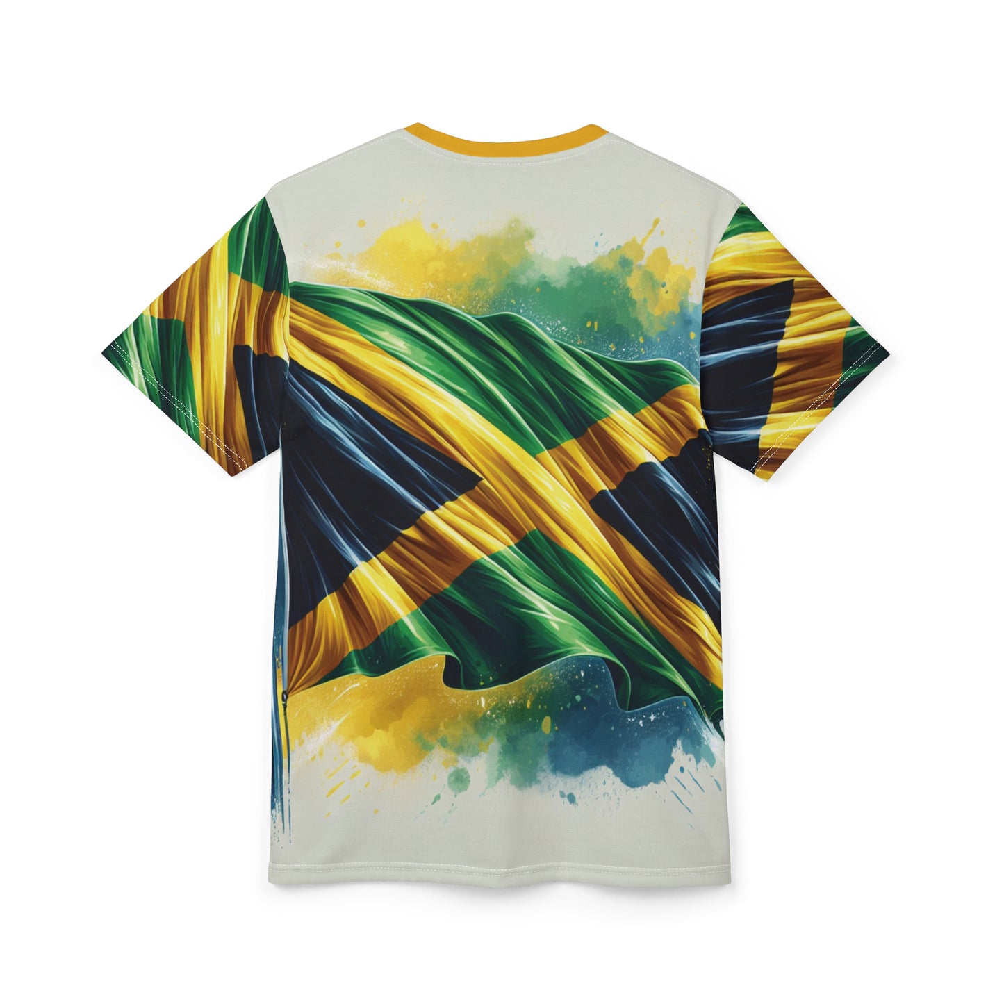 Jamaican Flag Unisex Cut & Sew Tee - Vibrant Colors for Celebrations & Everyday Wear