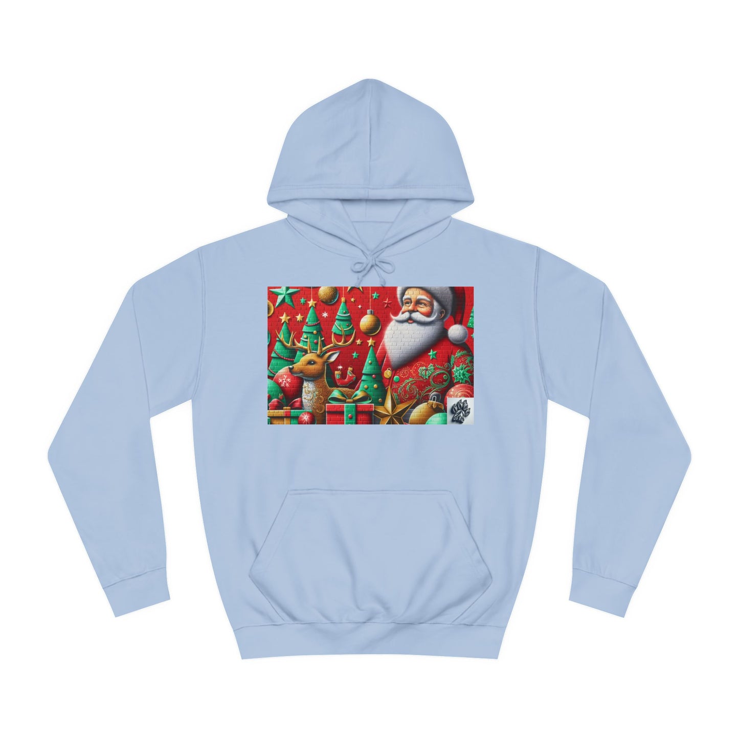 Festive Santa and Reindeer Unisex Hoodie