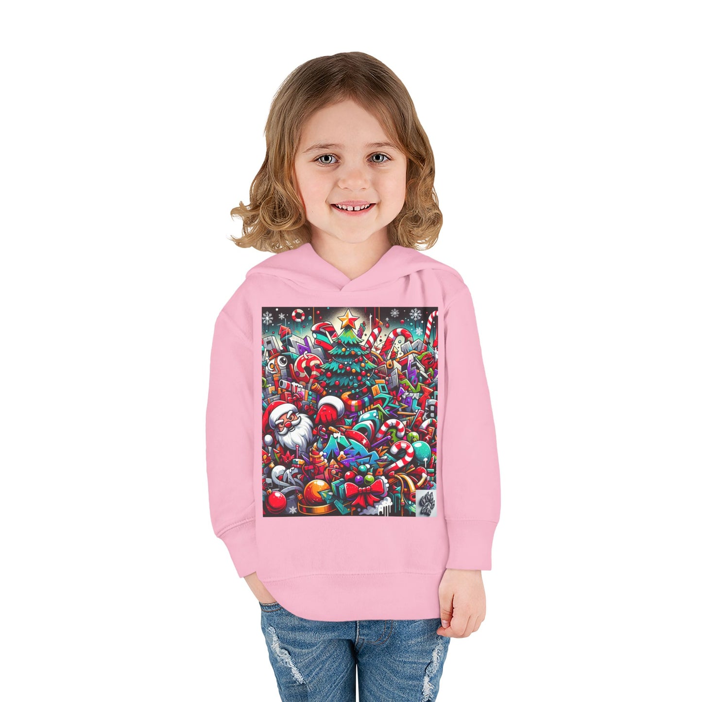 Festive Santa Toddler Hoodie - Cozy Christmas Fleece Pullover