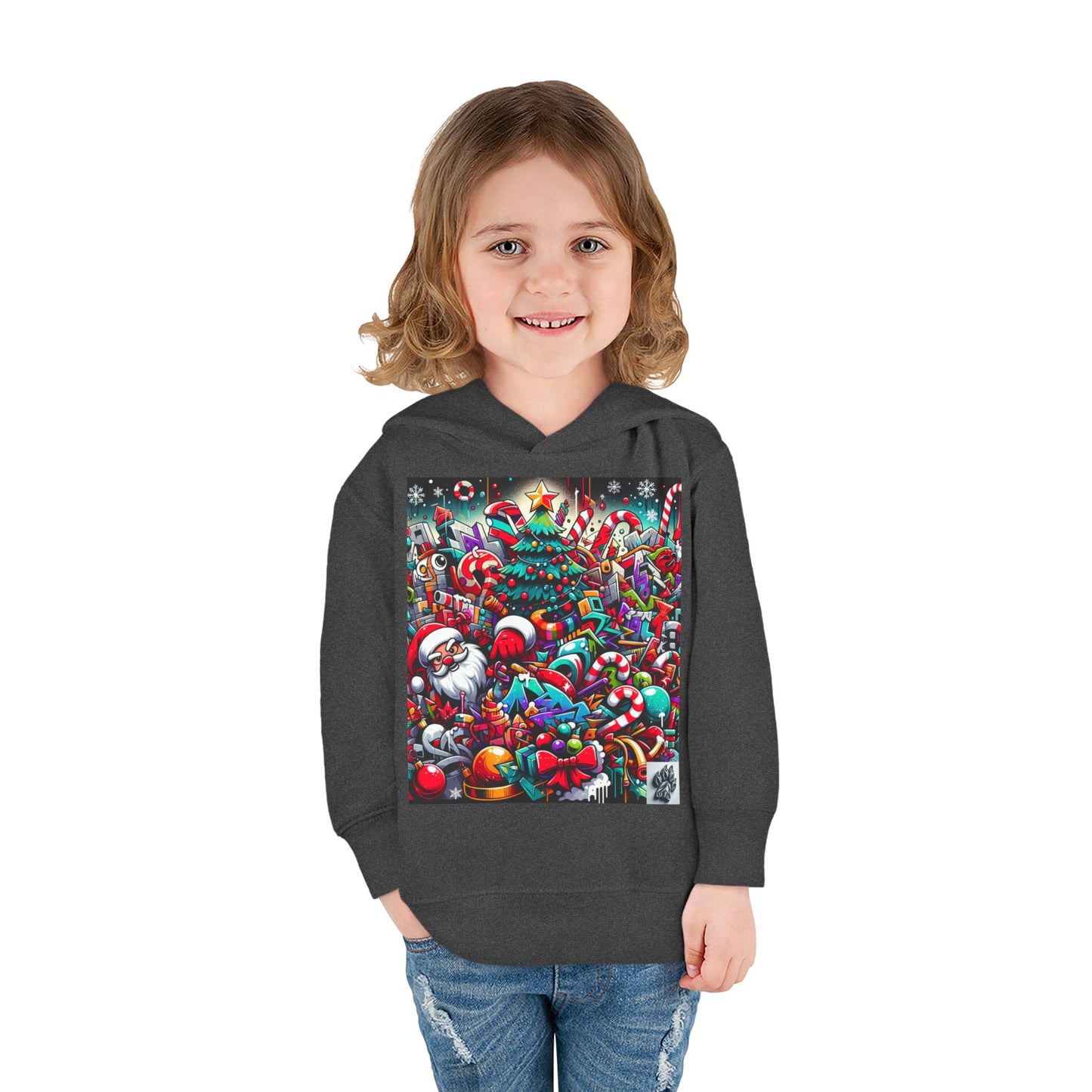Festive Santa Toddler Hoodie - Cozy Christmas Fleece Pullover