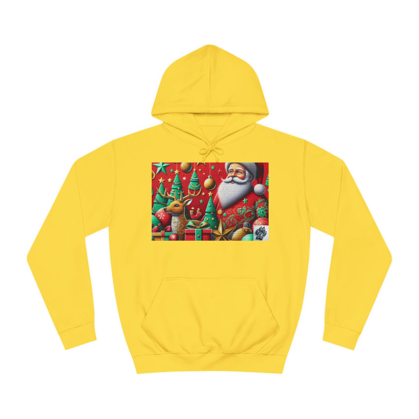 Festive Santa and Reindeer Unisex Hoodie