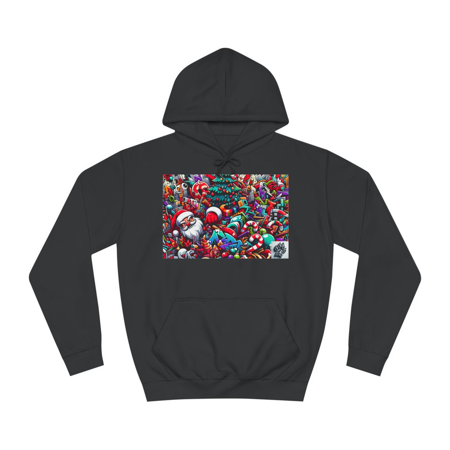 Festive Santa Graphic Unisex College Hoodie - Perfect Holiday Wear