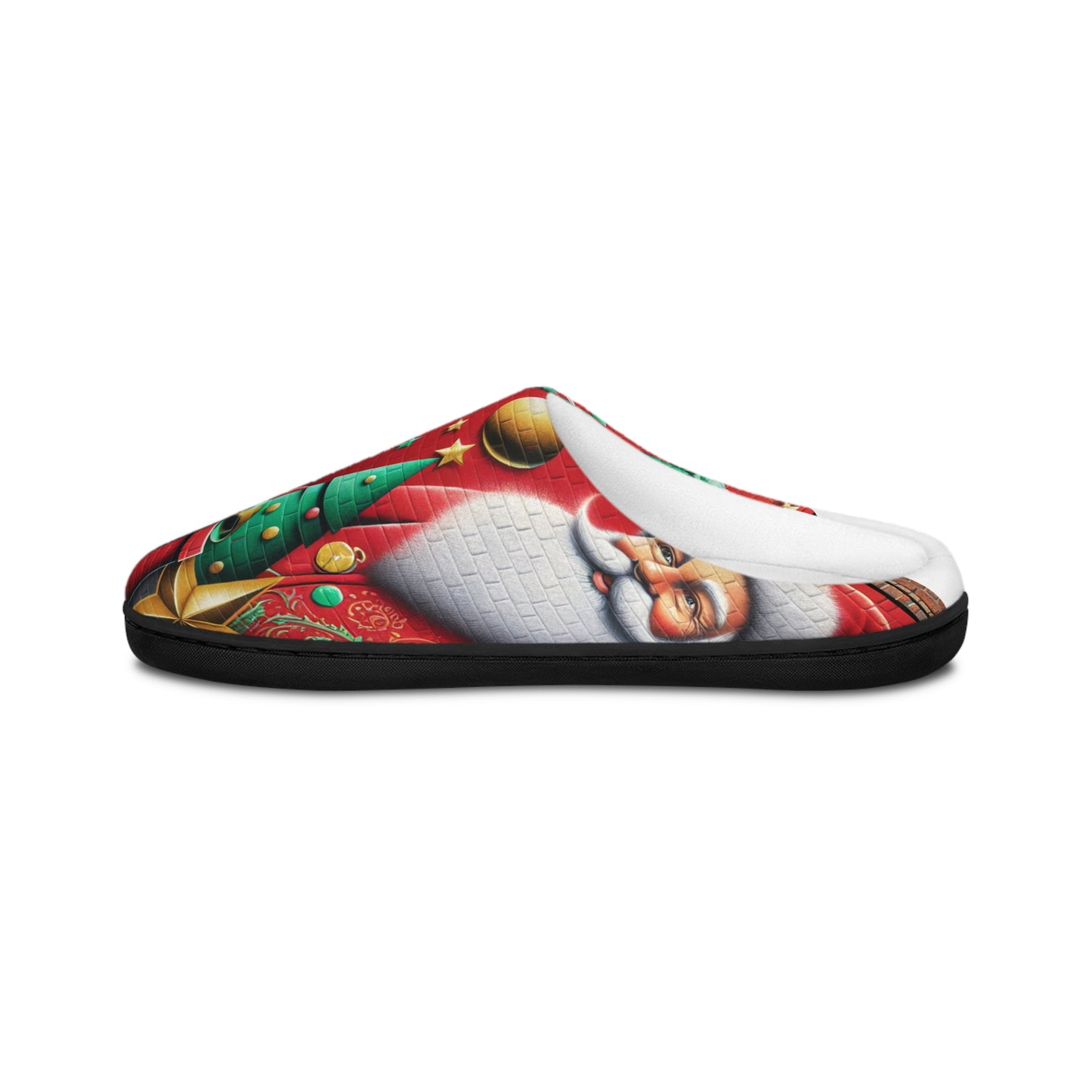 Christmas Themed Men's Indoor Slippers with Holiday Design