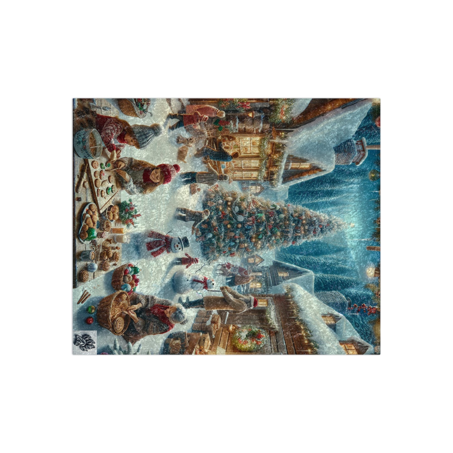 Cozy Christmas Crushed Velvet Blanket | Winter Wonderland Holiday Decor