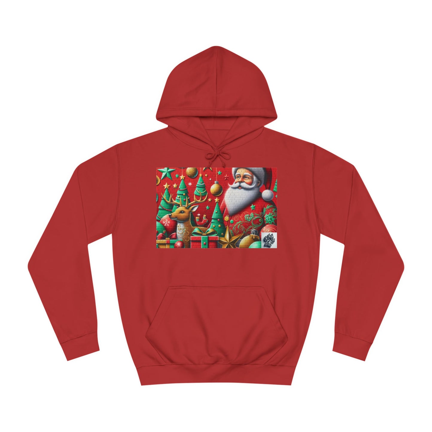 Festive Santa and Reindeer Unisex Hoodie