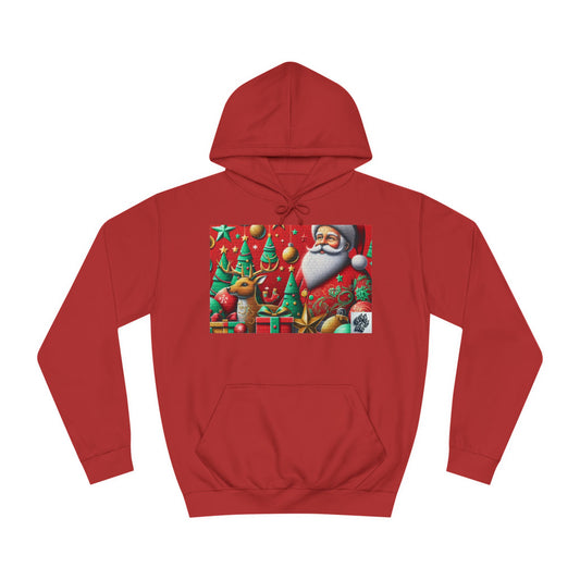Festive Santa and Reindeer Unisex Hoodie