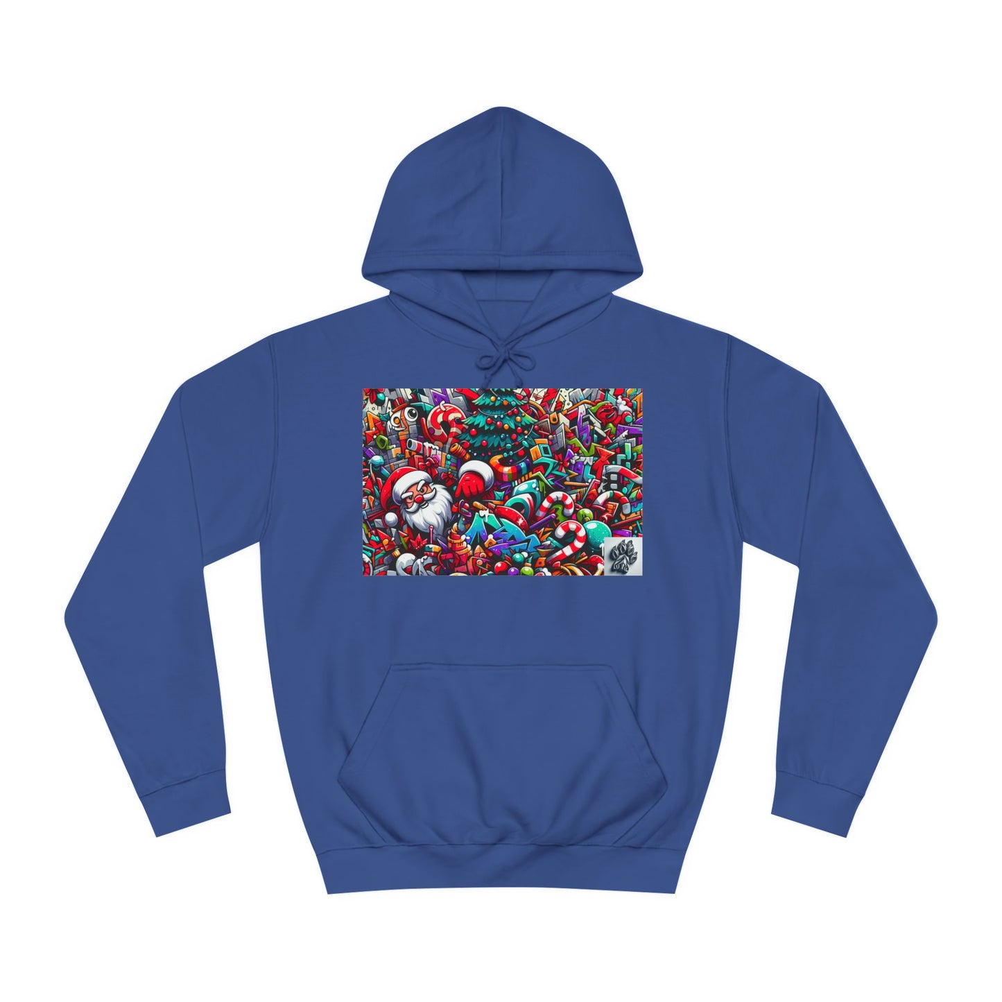 Festive Santa Graphic Unisex College Hoodie - Perfect Holiday Wear
