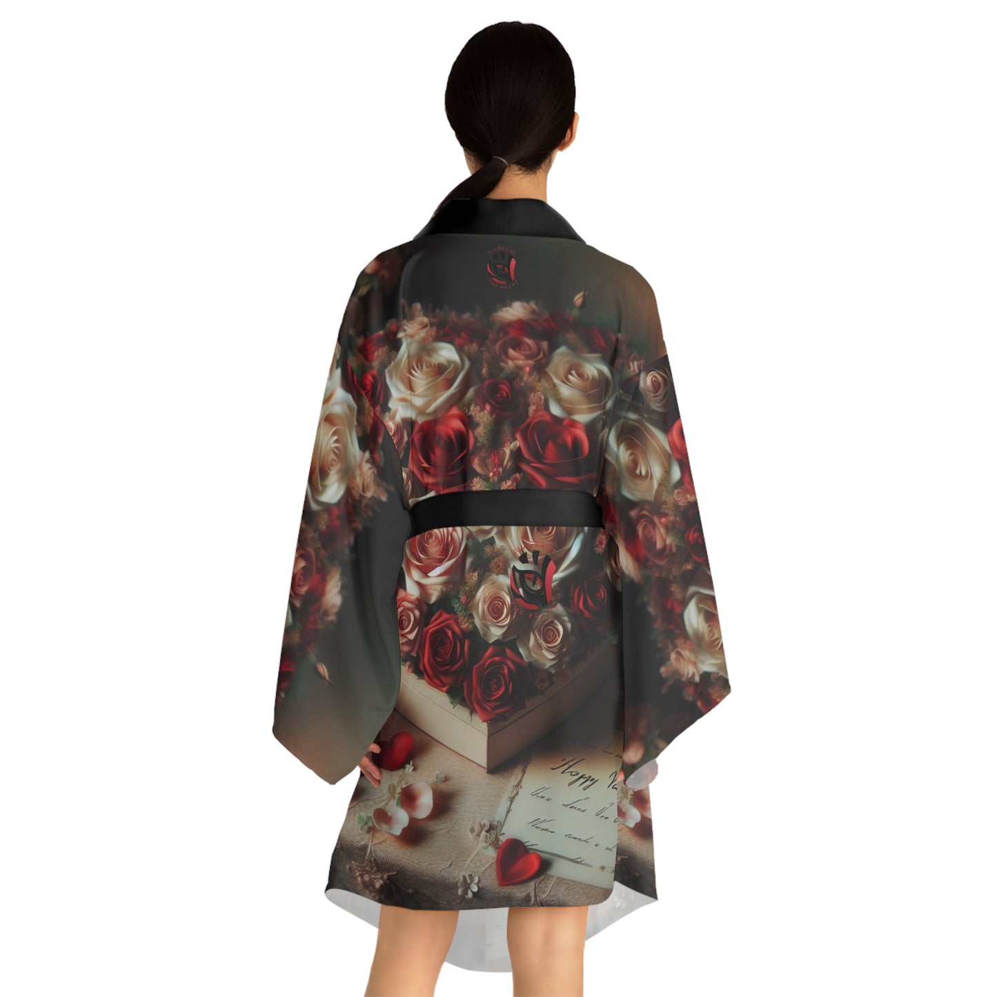 Elegant Floral Long Sleeve Kimono Robe