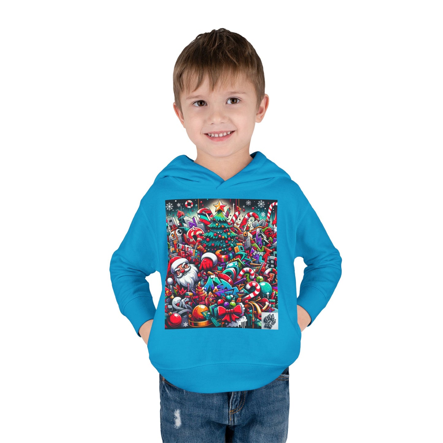 Festive Santa Toddler Hoodie - Cozy Christmas Fleece Pullover