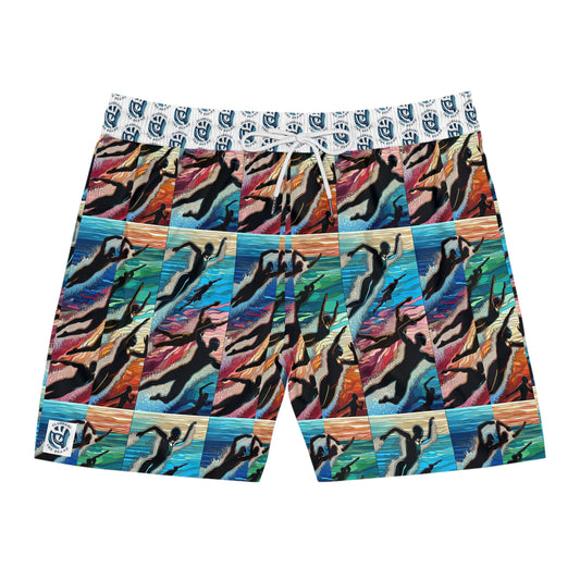 Vibrant Men's Mid-Length Swim Shorts