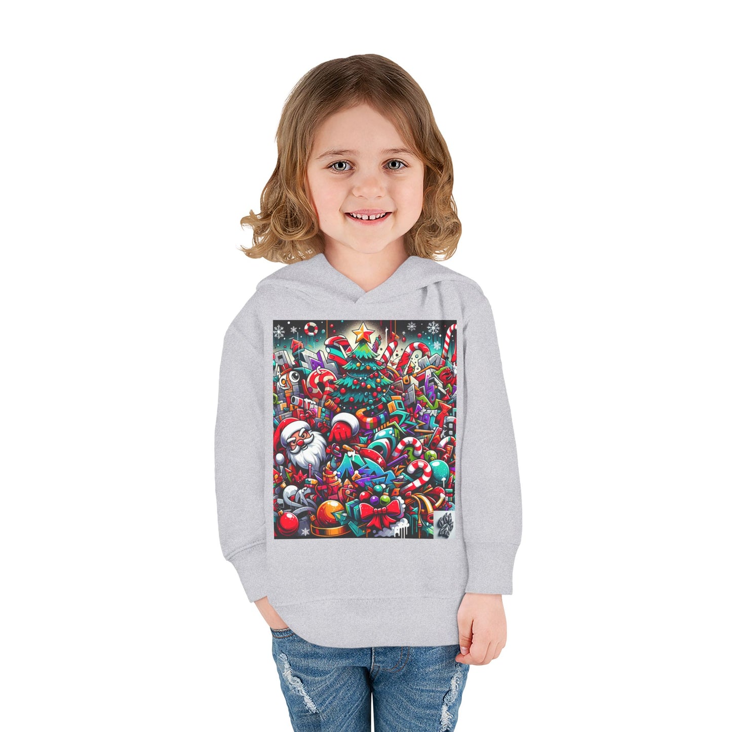 Festive Santa Toddler Hoodie - Cozy Christmas Fleece Pullover