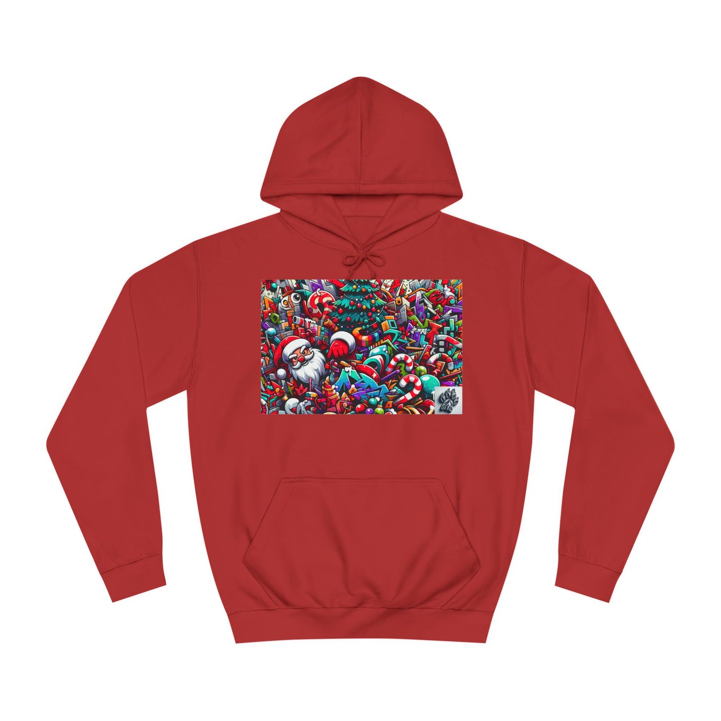 Festive Santa Graphic Unisex College Hoodie - Perfect Holiday Wear