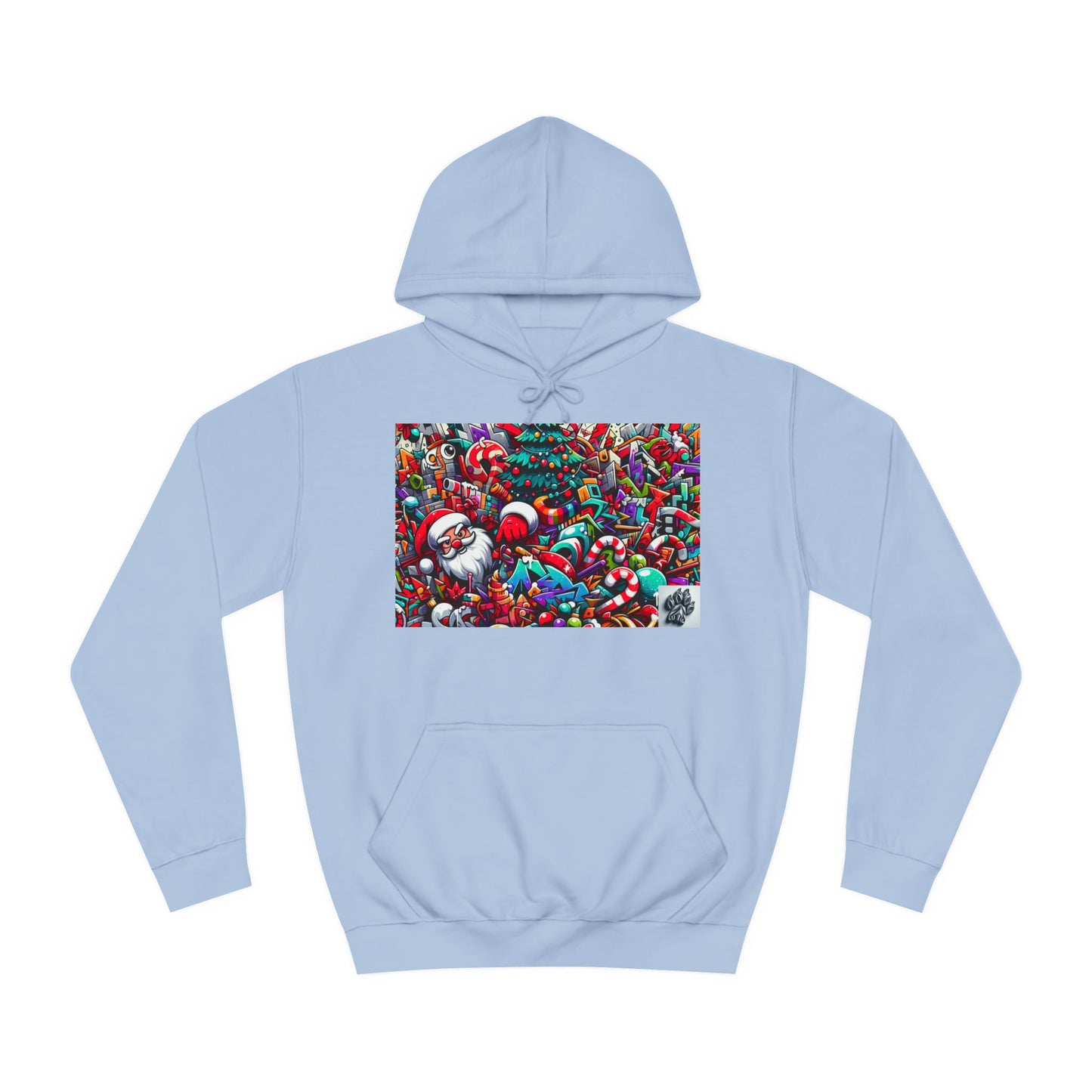 Festive Santa Graphic Unisex College Hoodie - Perfect Holiday Wear
