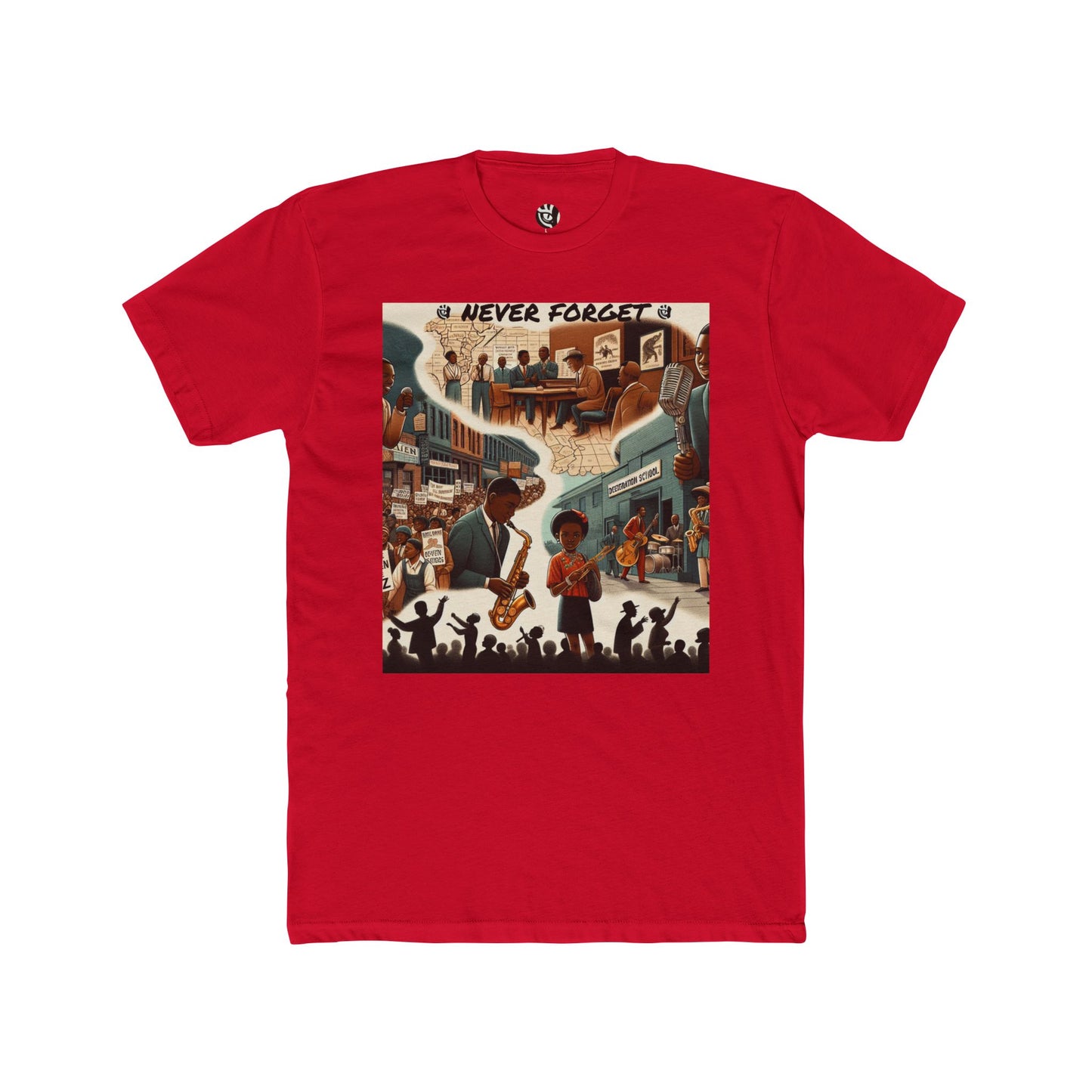 Unisex Cotton Crew Tee - 'Never Forget' Black History