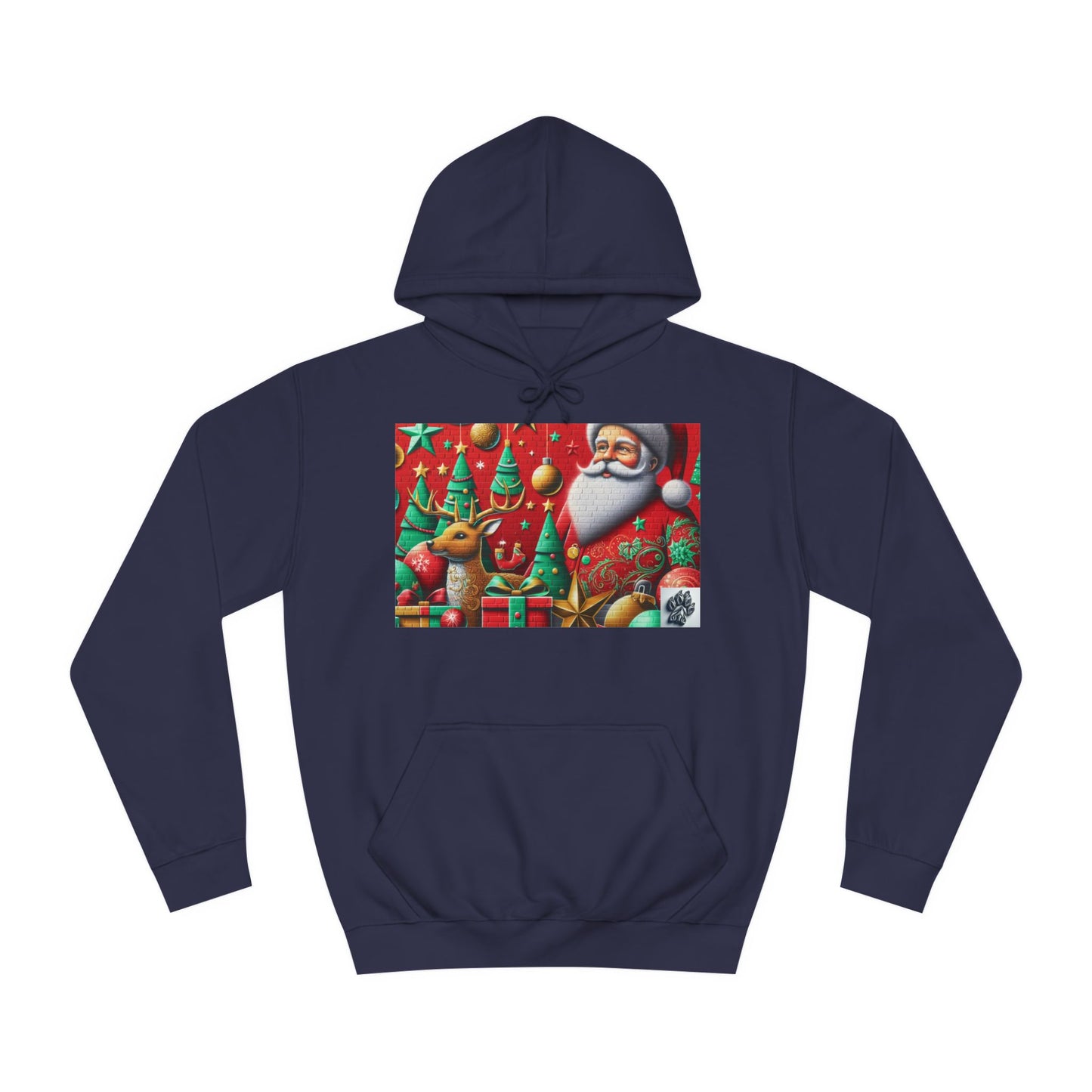 Festive Santa and Reindeer Unisex Hoodie