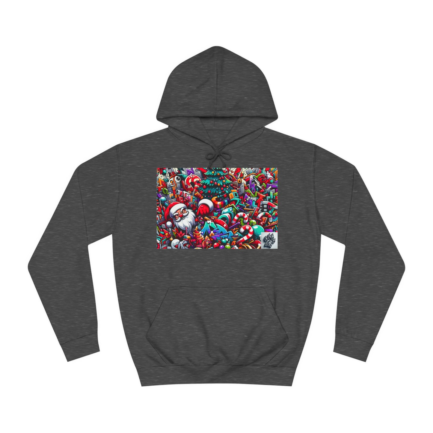 Festive Santa Graphic Unisex College Hoodie - Perfect Holiday Wear