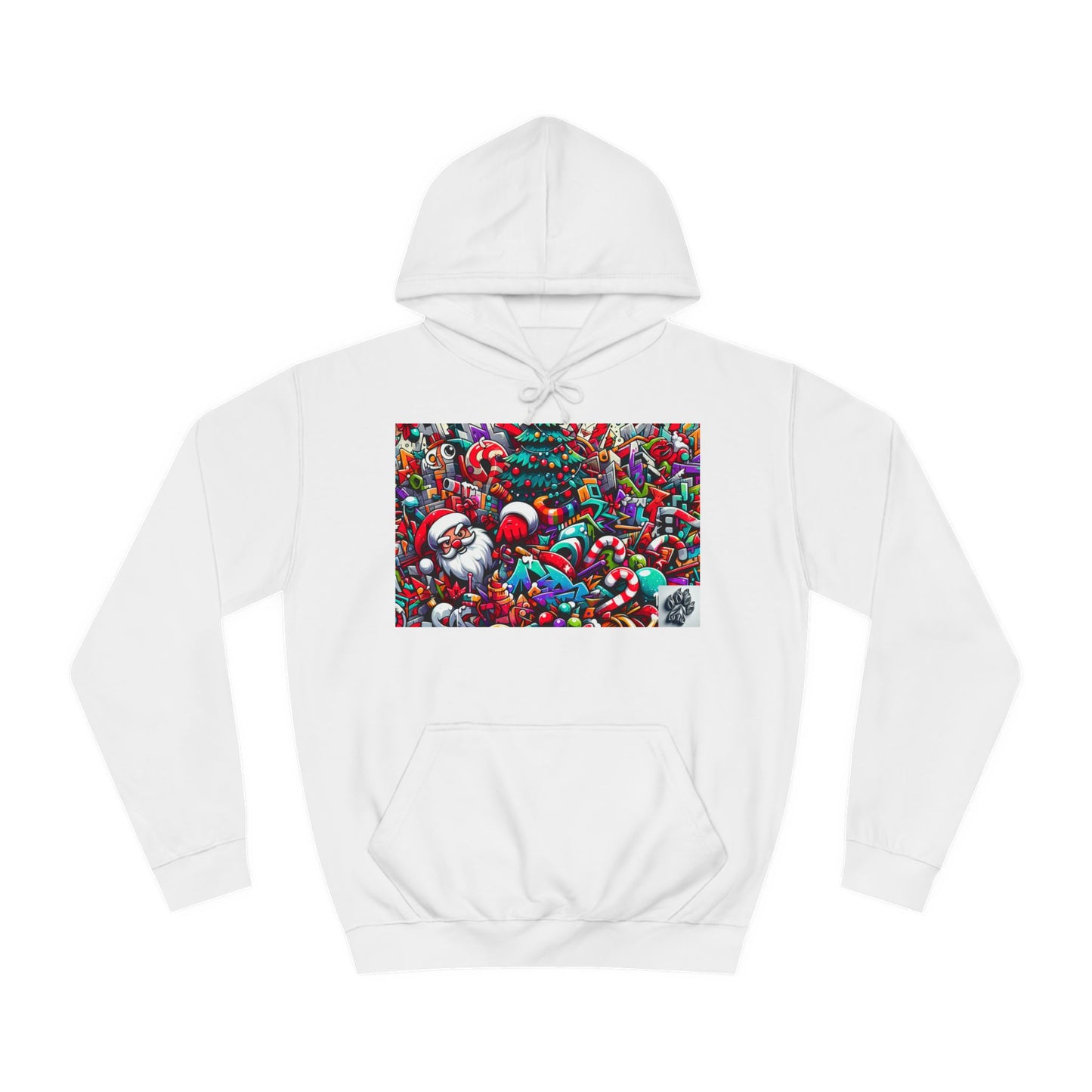 Festive Santa Graphic Unisex College Hoodie - Perfect Holiday Wear