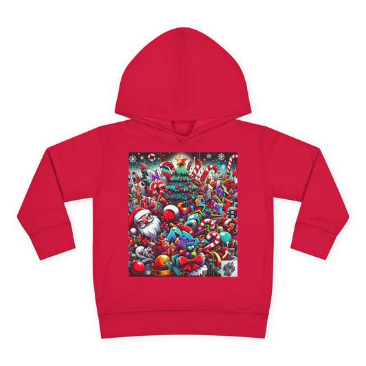Festive Santa Toddler Hoodie - Cozy Christmas Fleece Pullover