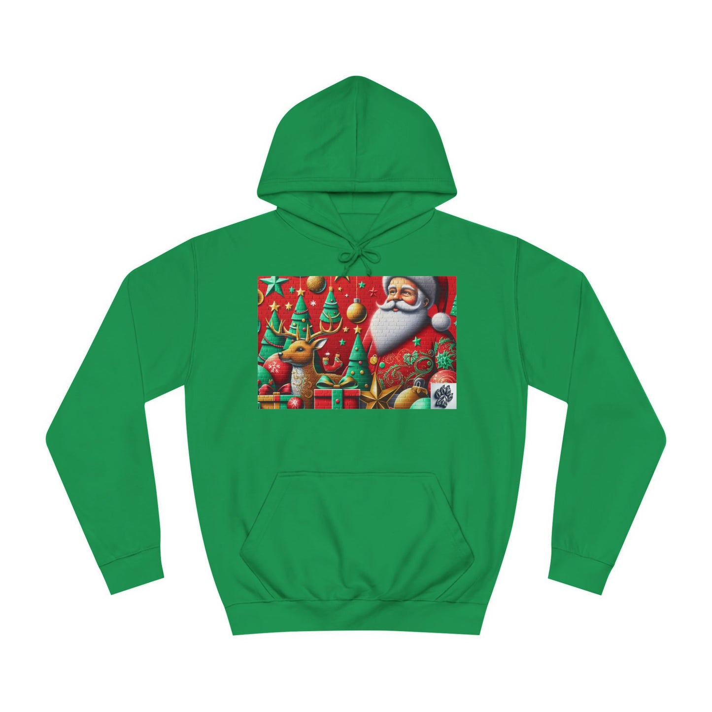 Festive Santa and Reindeer Unisex Hoodie