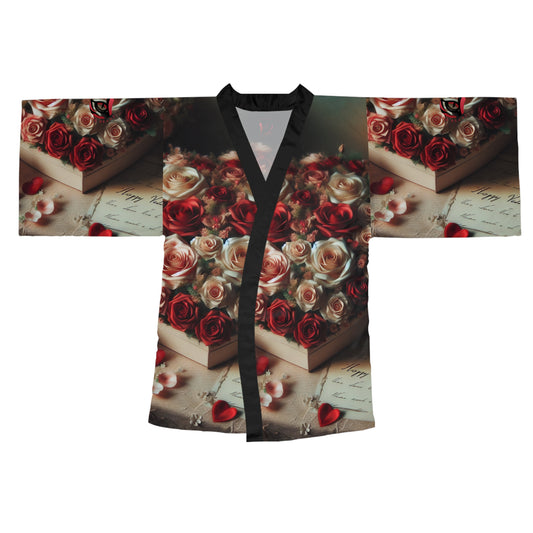 Elegant Floral Long Sleeve Kimono Robe