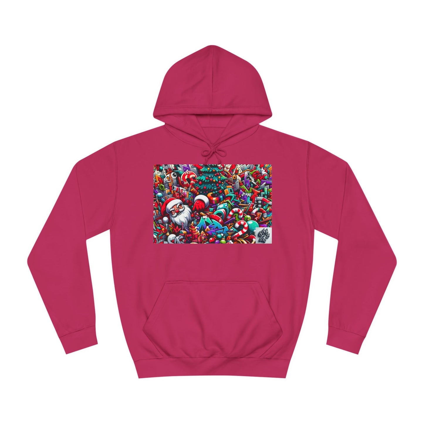 Festive Santa Graphic Unisex College Hoodie - Perfect Holiday Wear