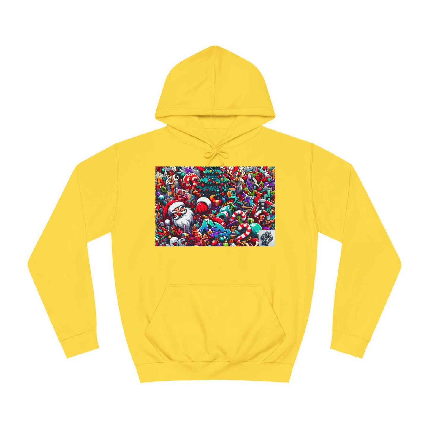 Festive Santa Graphic Unisex College Hoodie - Perfect Holiday Wear