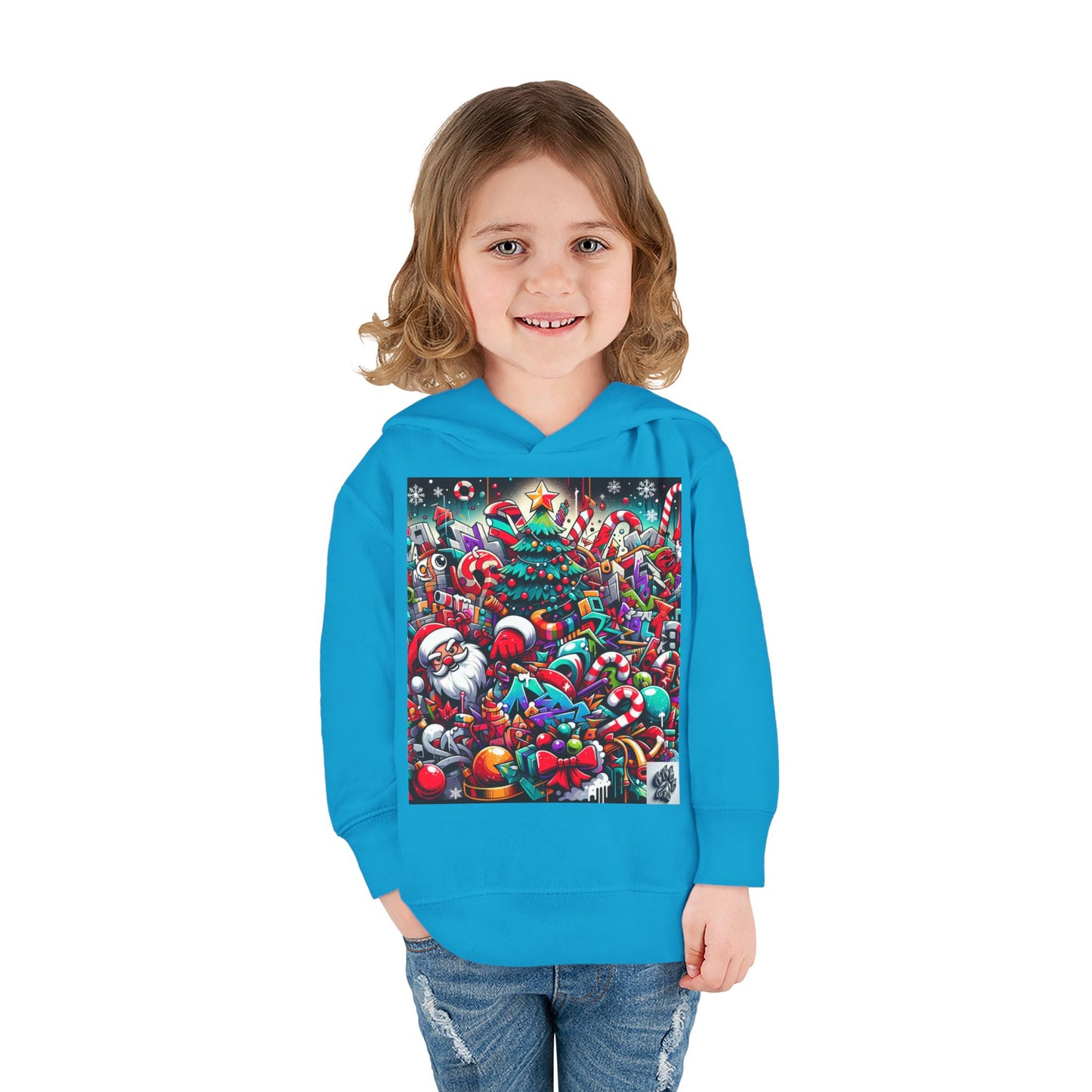 Festive Santa Toddler Hoodie - Cozy Christmas Fleece Pullover