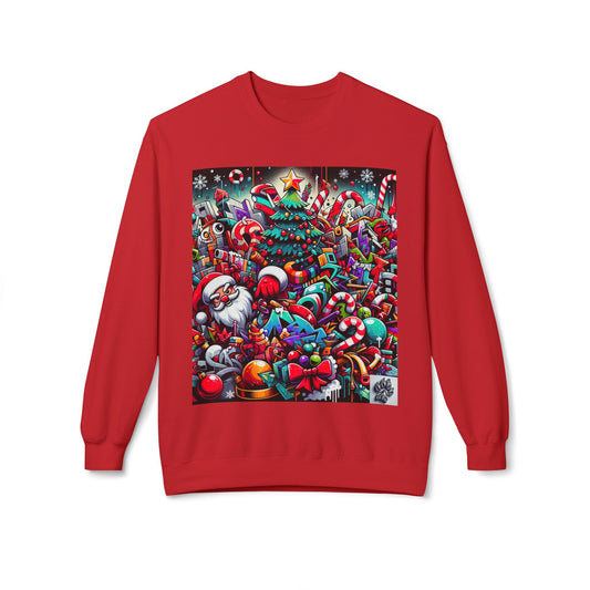 Festive Christmas Sweatshirt with Santa and Holiday Cheer Design