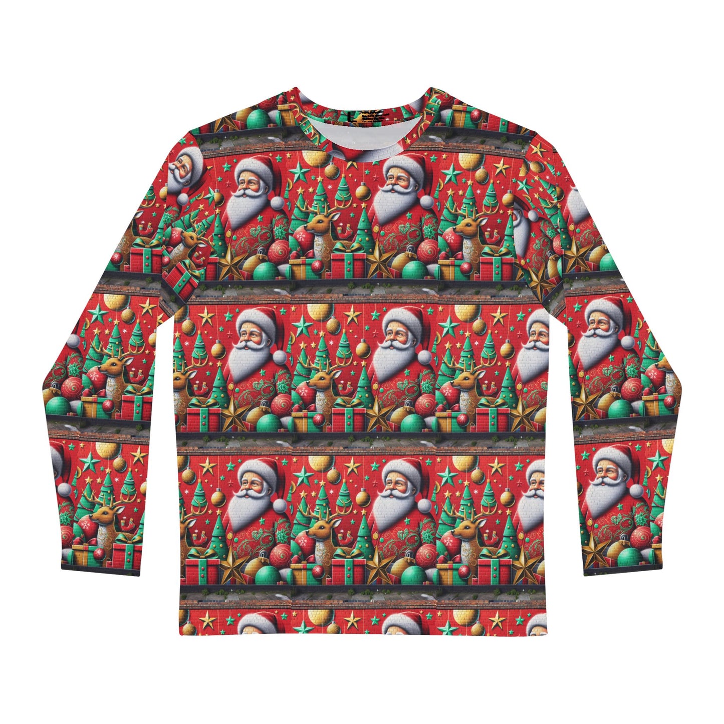 Festive Santa Long Sleeve Shirt for Holiday Cheer