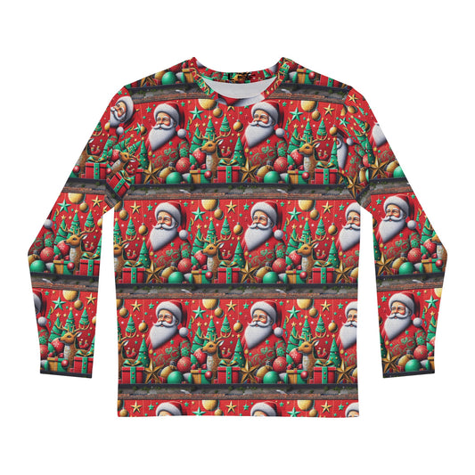 Festive Santa Long Sleeve Shirt for Holiday Cheer