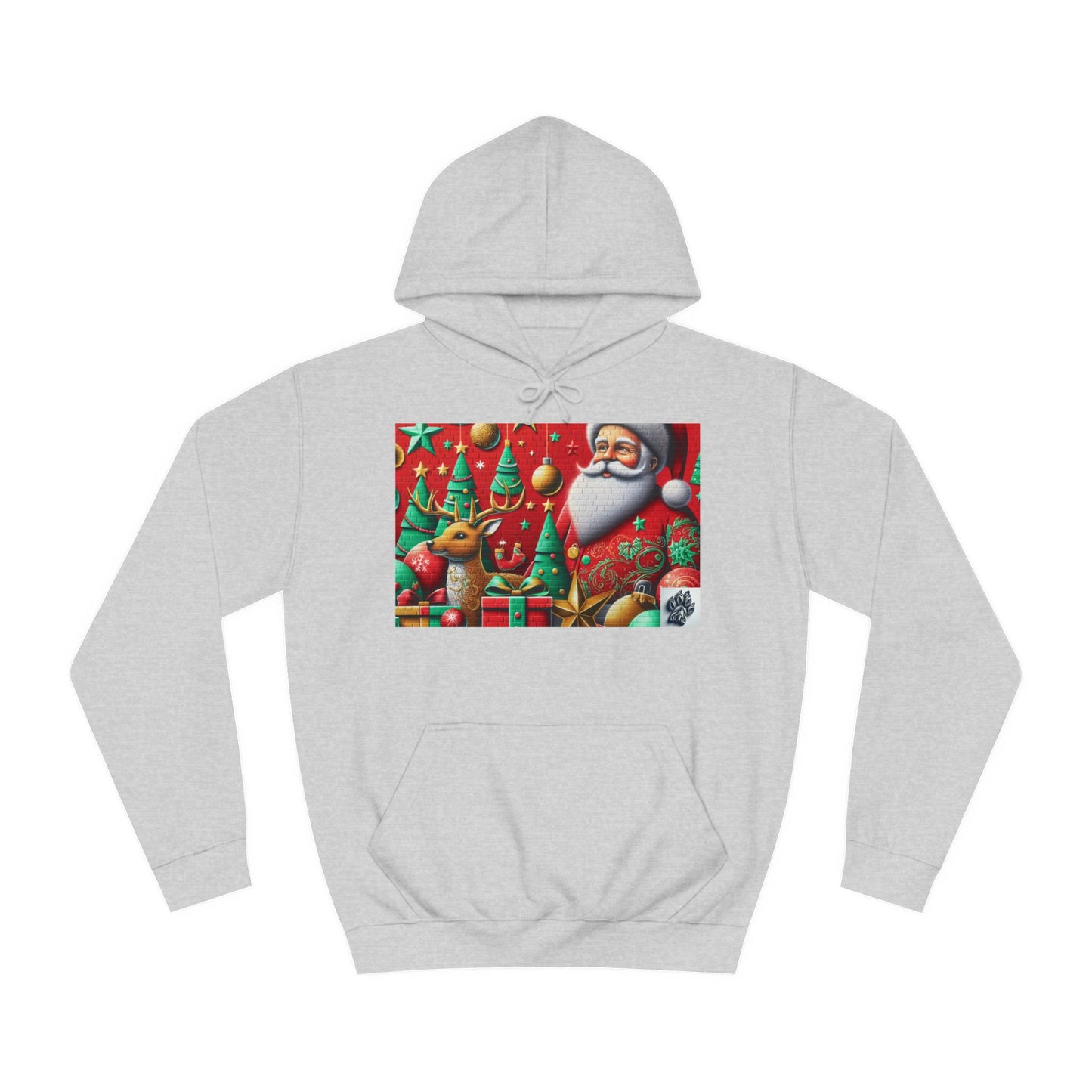 Festive Santa and Reindeer Unisex Hoodie
