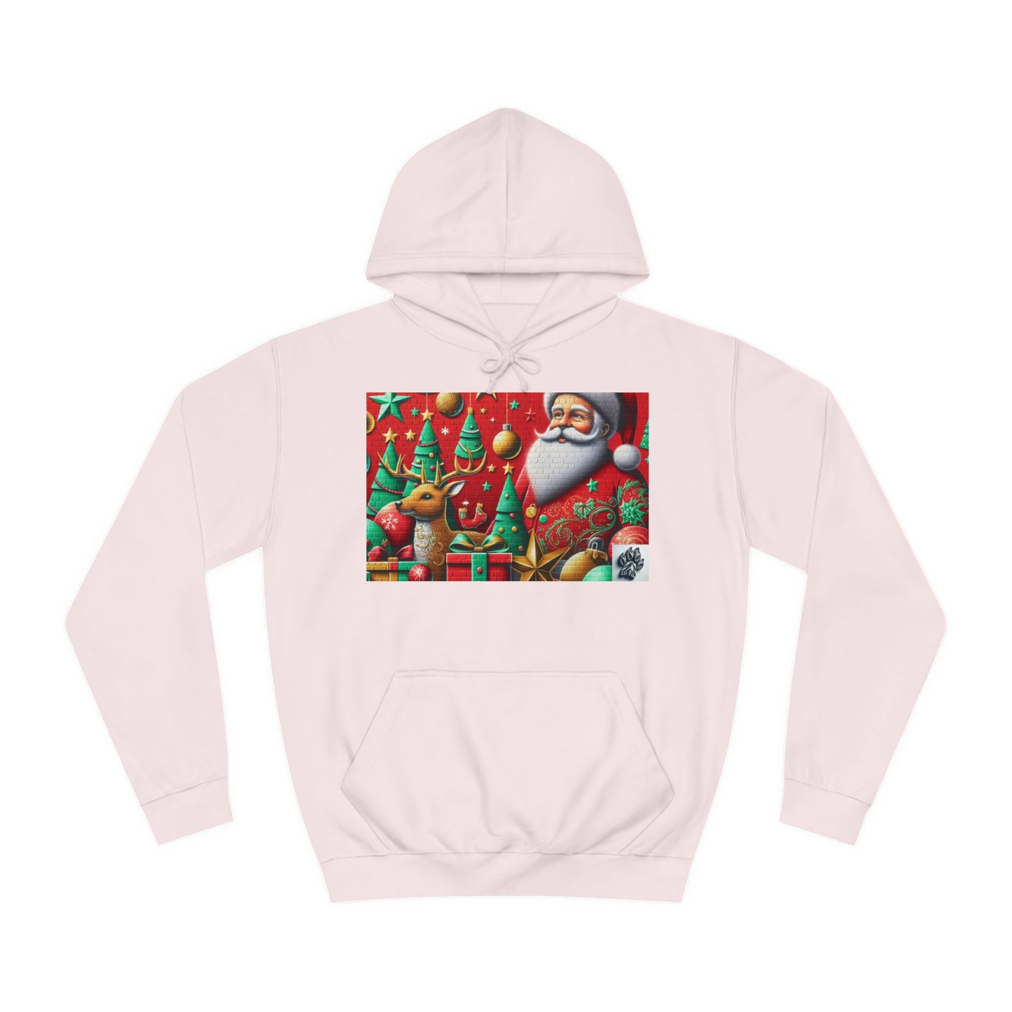 Festive Santa and Reindeer Unisex Hoodie